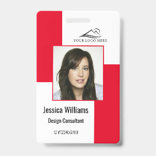 Aangepaste moderne bedrijfspas rode kleur voor wer badge