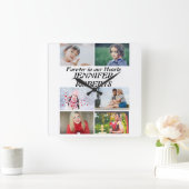 Aangepaste moderne begrafenis 6 Foto Collage Vierkante Klok (Huis)