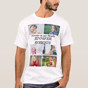 Aangepaste moderne begrafenis 6 Fotocollage T-Shir T-shirt