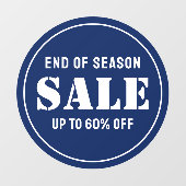 Aangepaste moderne blauwe winkeluitverkoop voor be raamsticker (Vel)