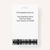 Aangepaste, moderne, blauwe, witte bedrijfsmedewer badge (Achterkant)