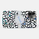 Aangepaste, moderne bloemen blauw blauwgroen ombre Case-Mate iPhone case (Achterkant (horizontaal))