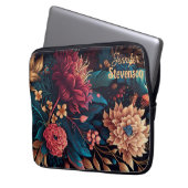 Aangepaste moderne bloemen heldere kleuren geperso laptop sleeve (Voorkant Links)