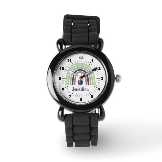 Aangepaste moderne boho-appelregenboog horloge (Voorkant)