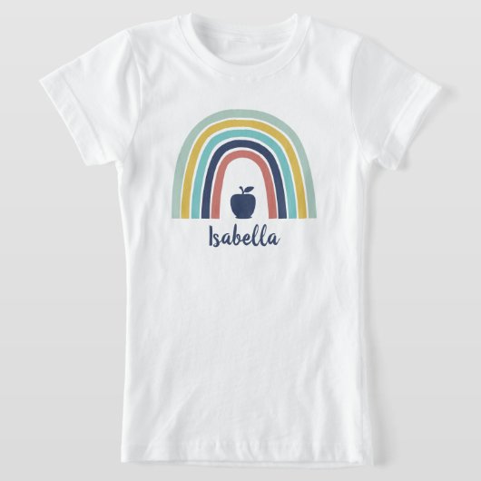 Aangepaste moderne boho-appelregenboog t-shirt (Laagn)