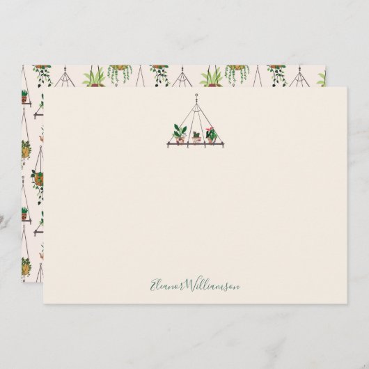 Aangepaste moderne Boho-planten bruiloftsborrel Bedankkaart (Voorkant / Achterkant)