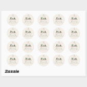 Aangepaste moderne Boho-planten bruiloftsborrel Ronde Sticker (Vel)