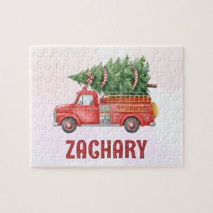 Aangepaste moderne brandweerman Kerst brandweerwag Legpuzzel