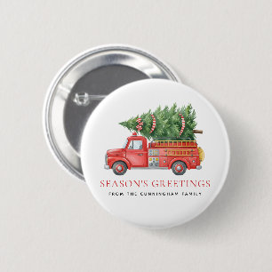 Aangepaste moderne brandweerman Kerst brandweerwag Ronde Button 5,7 Cm