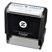 Aangepaste Moderne Bruiloft Datum & Namen Retourad Zelfinktende Stempel (Product)