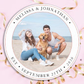 Aangepaste moderne bruiloft ronde kartonnen onderzetter