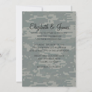 Aangepaste moderne Camo Wedding-uitnodigingen Kaart