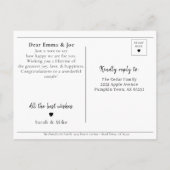 Aangepaste moderne chic Gefeliciteerd Pas getrouwd Briefkaart (Achterkant)