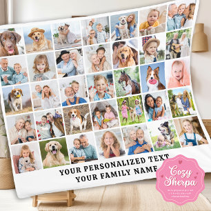 Aangepaste Moderne Cute Familie Cadeau 35 Foto's C Sherpa Deken