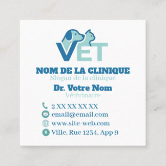 Aangepaste Moderne Dierenarts Met Logo Vierkante Visitekaartje