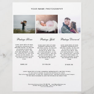 Aangepaste Moderne Eenvoudige Foto Prijslijst