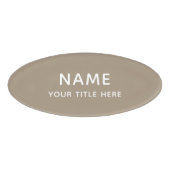 Aangepaste moderne, eenvoudige, neutrale standaard naambadge (Voorkant)