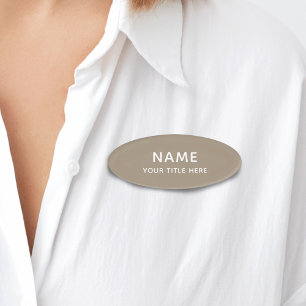 Aangepaste moderne, eenvoudige, neutrale standaard naambadge
