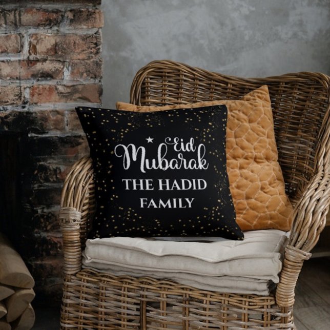 Aangepaste moderne Eid Mubarak Zwarte Eid-kussenho Kussen (Creator heeft geüpload)
