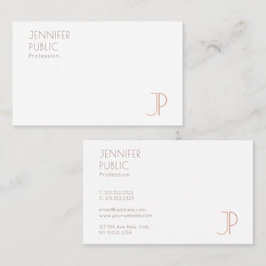 Aangepaste Moderne Elegant Monogram Sjabloon Visitekaartje (Voorkant / Achterkant)
