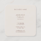 Aangepaste, moderne, elegante kleuren professionel vierkante visitekaartje (Achterkant)