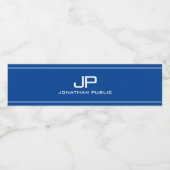 Aangepaste moderne elegante minimale monogram Sjab Waterfles Etiket (Enkel label)