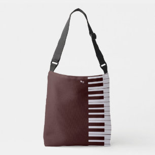 Aangepaste moderne, elegante pianomuzieknotitie ca crossbody tas