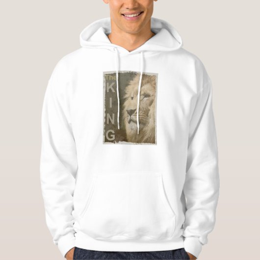 Aangepaste moderne elegante Pop Art Lion Head-Mann Hoodie (Voorkant)