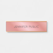 Aangepaste moderne elegante Rosegold-Sjabloon Deurbordje (Voorkant)