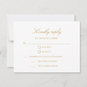 Aangepaste moderne elegante script goud 50ste verj RSVP kaartje