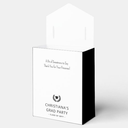 Aangepaste moderne en minimalistische afstudeerfee bedankdoosjes (Geopend)