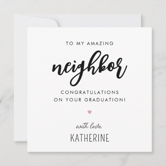 Aangepaste moderne en Schattigee buur Afstuderen Kaart (Voorkant)