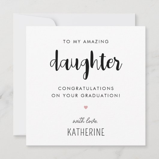 Aangepaste moderne en Schattigee Dochter Afstudere Kaart (Voorkant)