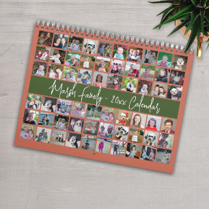 Aangepaste moderne familiefoto terra cotta - 60 fo kalender