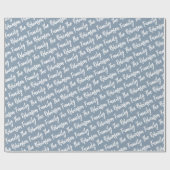 Aangepaste moderne familienaam Dusty Blue Cadeaupapier (Vlak)