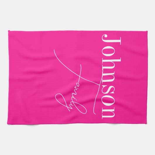 Aangepaste moderne familienaam theedoek (Horizontaal)