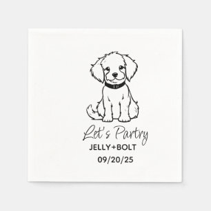 Aangepaste Moderne Foto Elegante Hond Trouwservett Servet