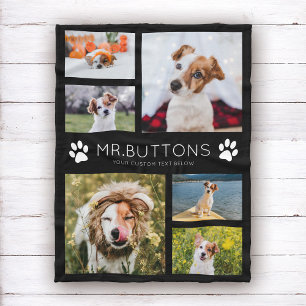 Aangepaste moderne foto Foto Collage Dog Kat Lover Fleece Deken