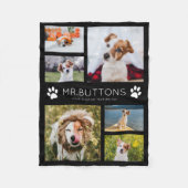 Aangepaste moderne foto Foto Collage Dog Kat Lover Fleece Deken (Voorkant)
