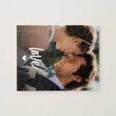 Aangepaste moderne foto-liefdesscript voor koppels legpuzzel (Horizontaal)