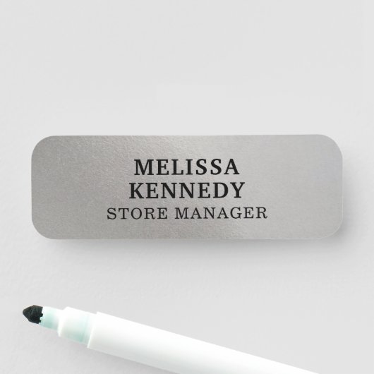 Aangepaste moderne gepersonaliseerde werknemer zil naamplaatje (In situ)