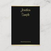 Aangepaste, moderne, geschreven naam zwarte goudkl visitekaartje (Voorkant)