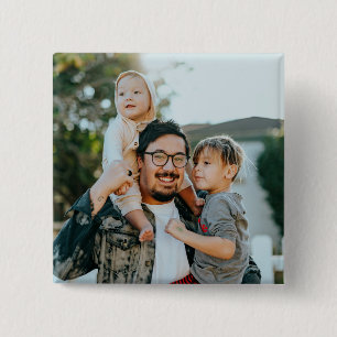 Aangepaste moderne gezinsfoto vierkante button 5,1 cm