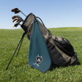 Aangepaste moderne golfthema Logo Monogram Golfhanddoek (Groen)