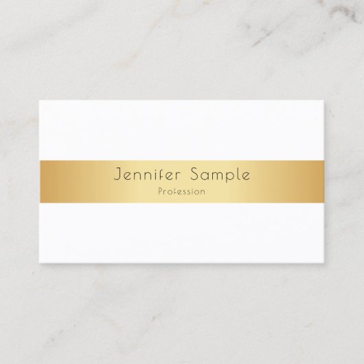 Aangepaste, moderne goudwitte Sjabloon Visitekaartje (Voorkant)