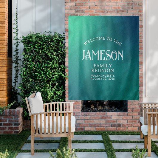 Aangepaste moderne Gradient Family Reunion achterg Wandkleed