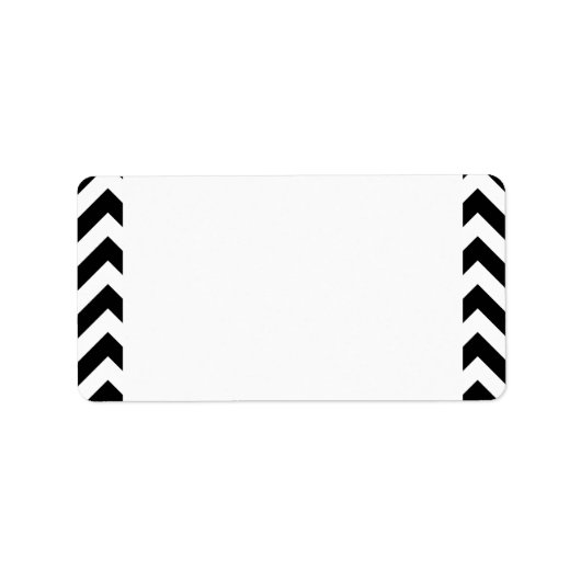 Aangepaste Moderne Grote Zwart-witte Chevrons Etiket (Voorkant)