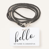 Aangepaste moderne Hallo Badge (Voorkant met draagriem)