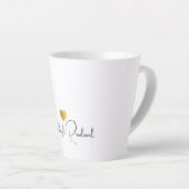 Aangepaste moderne handgeschreven script naam mono latte mok (Rechterhoek)