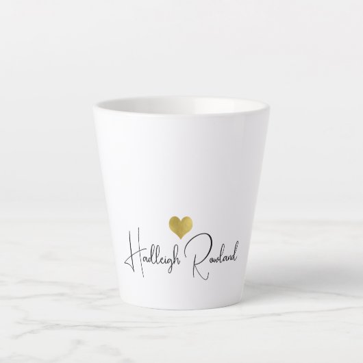 Aangepaste moderne handgeschreven script naam mono latte mok (Voorkant)